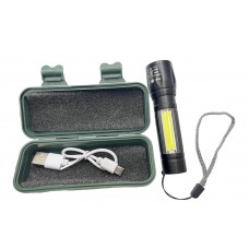 Светодиодный фонарик Bailong Police COB USB BL-511 в пластиковом чехле(240
