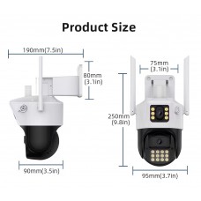 360   Камера (P12-P6MP)-mpКамера  Wifi ptz Dual leans 3mp+3mp=  6mp camera +12v2a power *icsee  (24)