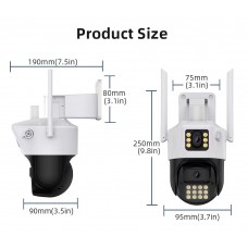 360   Камера         (P12-P6MP)        Камера  Wifi ptz Dual leans  camera +12v2a power *icsee  (24)
