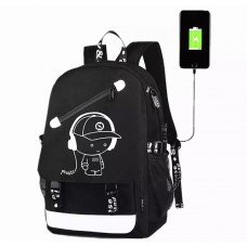 Рюкзак Music с USB светящийся в темноте  100) (50)(90) (150)