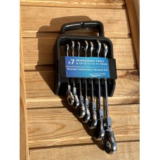 Ключи 7 ШТ  комбинированные трещоточные шарнирные в наборе Wrench set	ES-7¶ (20)