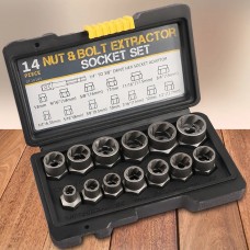 Набор инструментов для удаления ударных болтов и гаек, 14 шт.  Nut extractor	AND ES-14  (20)