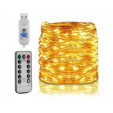 3605 - код  2025Гирлянда  медная проволка  1000LED 100M    юсб   ТЕПЛАЯ    AND  78-20 )(50)