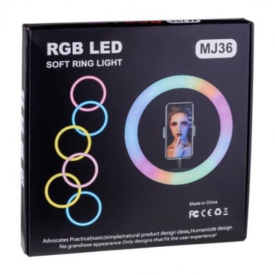 Кольцевая Led лампа RGB MJ36    (36см) (10) (20) HA-8
