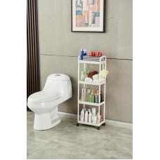 Этажерка на колесах  4  пололки   напольная белая Storage rack	AND906   (20)    (28)