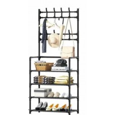 Вешалка для одежды в прихожую с полками для обуви NEWsimple floor clothes   60x26.5x154 БОЛЬШАЯ (16)